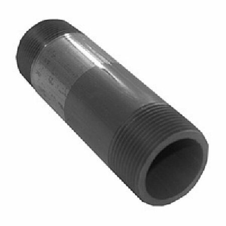 MUELLER Lasco 26-8828 Pipe Nipple, 1-1/2 in, PVC, Gray, SCH 80 Schedule, 8 in L 407-080